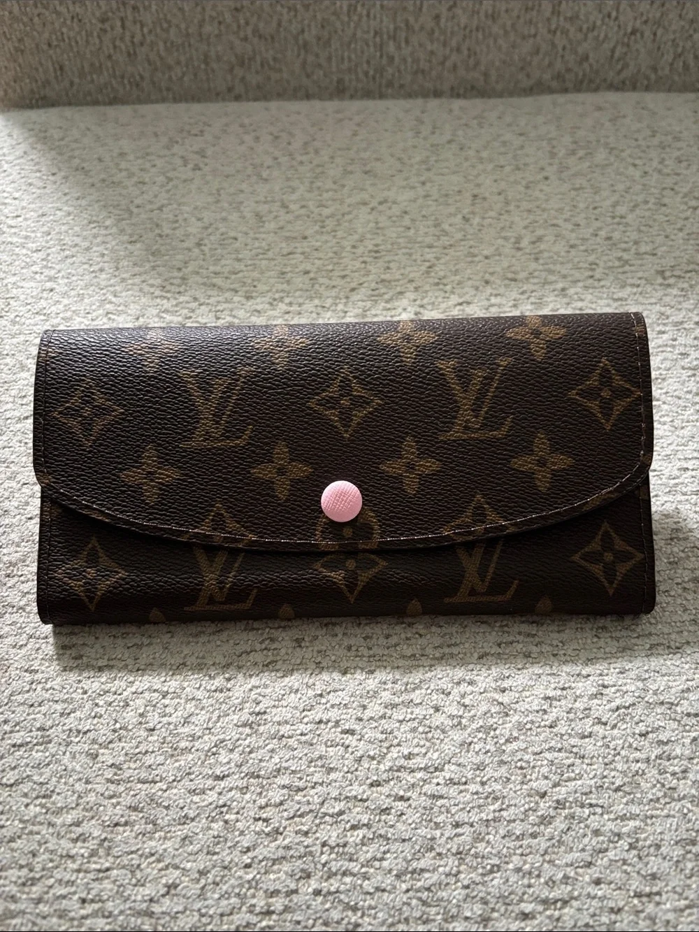**FASHION** Monogram Wallet - Pink & Brown with Pink Snap - Picture 1 of 17